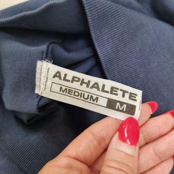 Alphalete Amplify Scunch Butt Leggings Navy Blue Workout Tights Women's M - Picture 7 of 8